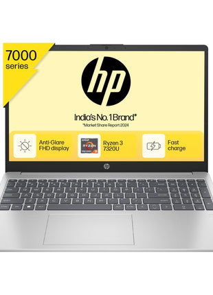 HP 15, AMD Ryzen 3 7320U Laptop (8GB LPDDR5, 512GB SSD) Anti-Glare, Micro-Edge, 15.6"/39.6cm,FHD, Win 11, Silver, 1.59kg, AMD Radeon Graphics, 1080p HD Camera, fc0154AU 