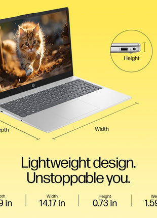 HP 15, AMD Ryzen 3 7320U Laptop (8GB LPDDR5, 512GB SSD) Anti-Glare, Micro-Edge, 15.6"/39.6cm,FHD, Win 11, Silver, 1.59kg, AMD Radeon Graphics, 1080p HD Camera, fc0154AU 