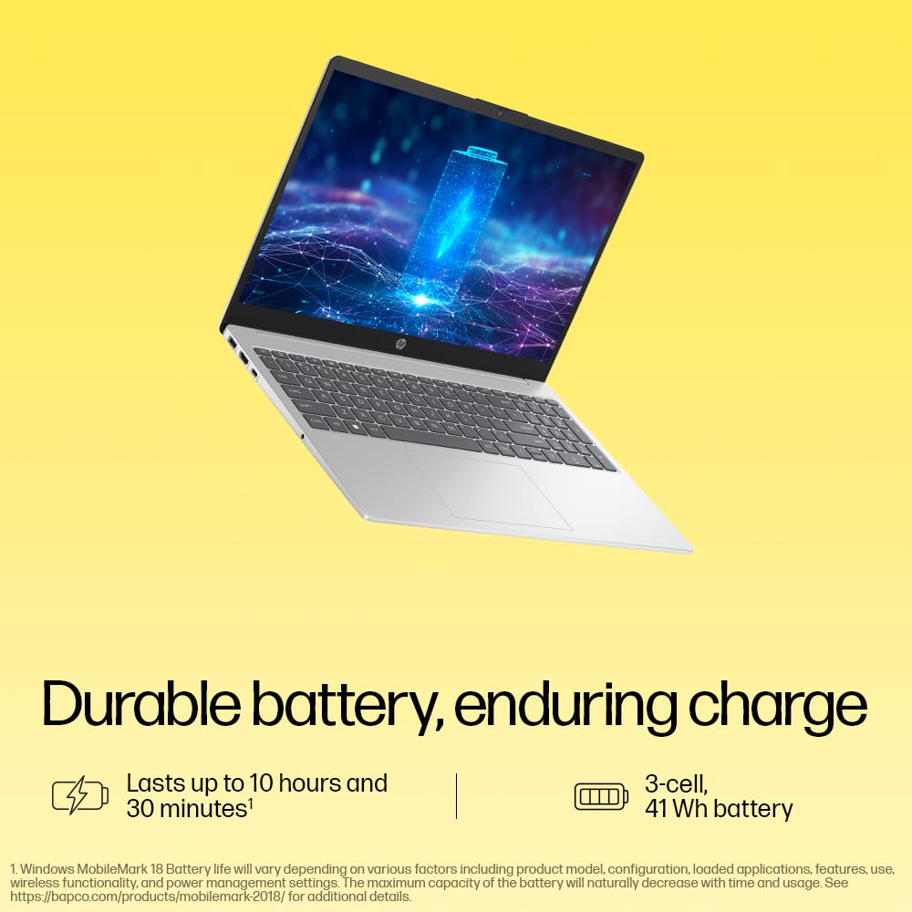 HP 15, AMD Ryzen 3 7320U Laptop (8GB LPDDR5, 512GB SSD) Anti-Glare, Micro-Edge, 15.6"/39.6cm,FHD, Win 11, Silver, 1.59kg, AMD Radeon Graphics, 1080p HD Camera, fc0154AU 