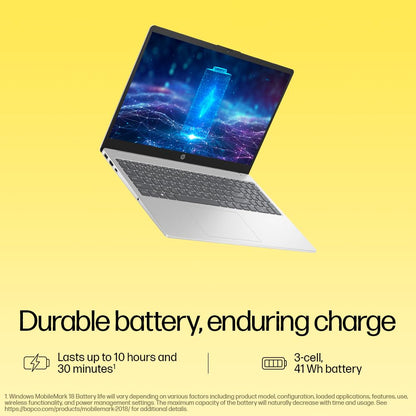 HP 15, AMD Ryzen 3 7320U Laptop (8GB LPDDR5, 512GB SSD) Anti-Glare, Micro-Edge, 15.6"/39.6cm,FHD, Win 11, Silver, 1.59kg, AMD Radeon Graphics, 1080p HD Camera, fc0154AU 