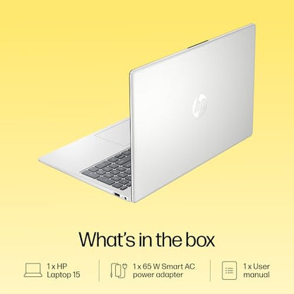 HP 15, AMD Ryzen 5 7520U, 16GB DDR5, 512GB SSD, (Win 11, Office 21, Silver, 1.59kg), Anti-Glare, Micro-Edge, 15.6-inch(39.6cm), FHD Laptop, AMD Radeon Graphics, 1080p FHD Camera, Backlit KB, fc0156AU 