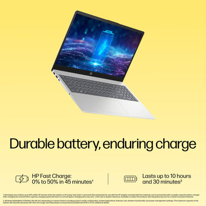 HP 15, AMD Ryzen 5 7520U, 16GB DDR5, 512GB SSD, (Win 11, Office 21, Silver, 1.59kg), Anti-Glare, Micro-Edge, 15.6-inch(39.6cm), FHD Laptop, AMD Radeon Graphics, 1080p FHD Camera, Backlit KB, fc0156AU 