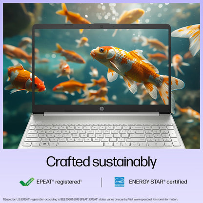 HP 15s, 12th Gen Intel Core i3-1215U, 8GB DDR4, 512GB SSD, (Win 11, Office 21, Silver, 1.69kg) Anti-glare, Micro-edge, 15.6-inch(39.6cm) FHD laptop, Intel UHD Graphics, HD camera, Backlit KB, fq5327tu 