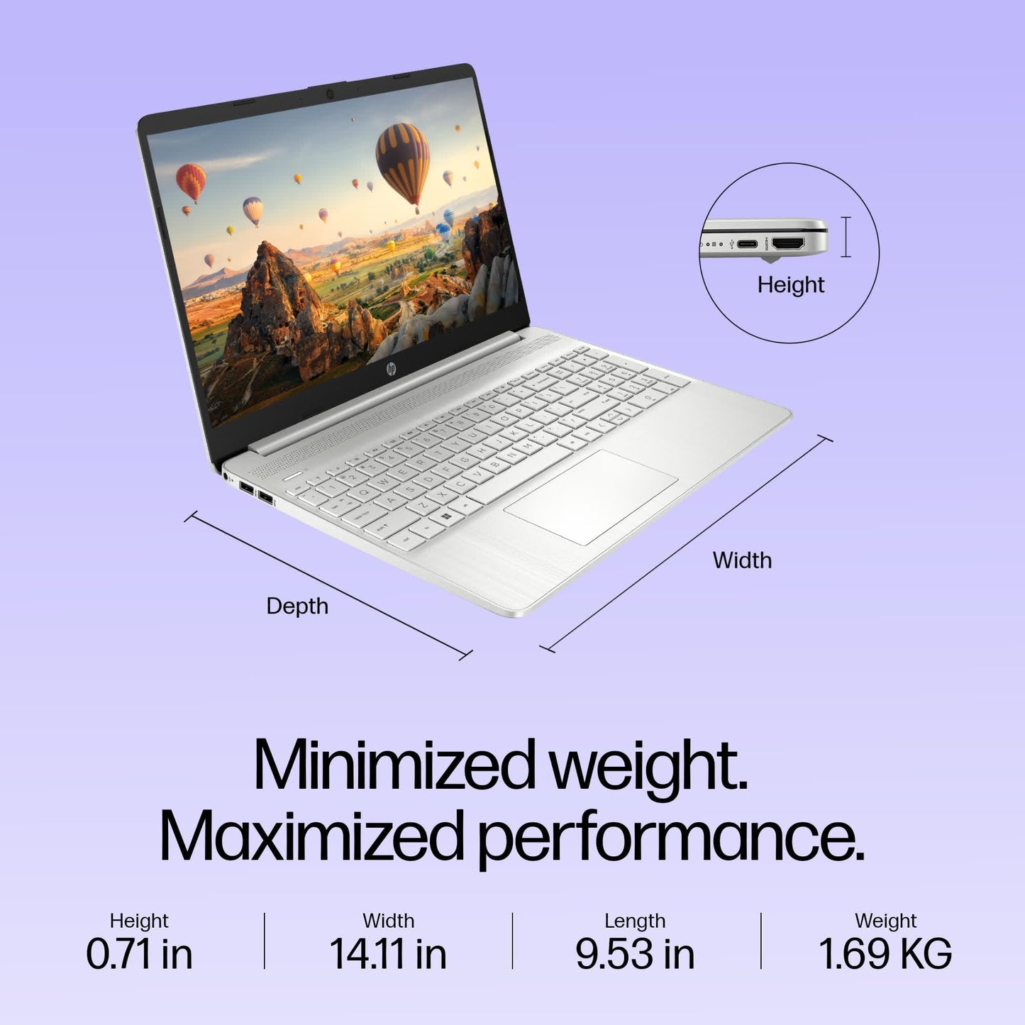 HP 15s, 12th Gen Intel Core i3-1215U, 8GB DDR4, 512GB SSD, (Win 11, Office 21, Silver, 1.69kg) Anti-glare, Micro-edge, 15.6-inch(39.6cm) FHD laptop, Intel UHD Graphics, HD camera, Backlit KB, fq5327tu 