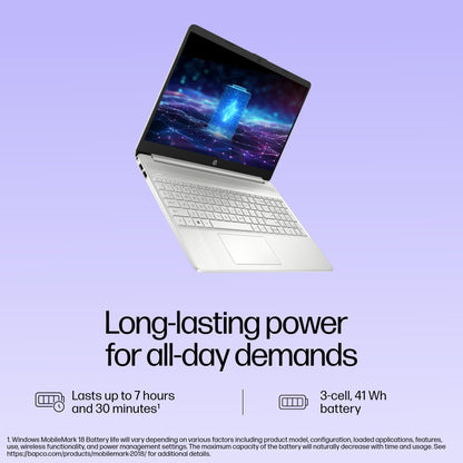 HP 15s, 12th Gen Intel Core i3-1215U, 8GB DDR4, 512GB SSD, (Win 11, Office 21, Silver, 1.69kg) Anti-glare, Micro-edge, 15.6-inch(39.6cm) FHD laptop, Intel UHD Graphics, HD camera, Backlit KB, fq5327tu 