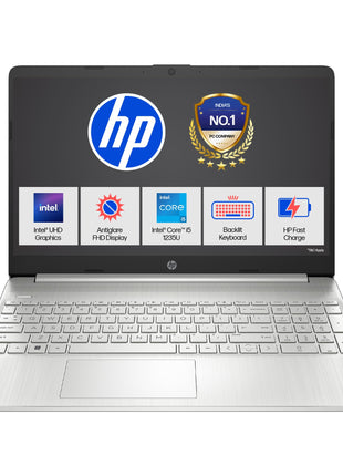 HP 15s Laptop 12th Gen I5 1235U 8GB RAM 512GB SSD 15.6 FHD Windows 11 Silver 