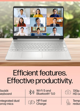 HP 15s Laptop 12th Gen I5 1235U 8GB RAM 512GB SSD 15.6 FHD Windows 11 Silver 