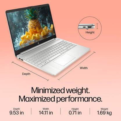 HP 15s Laptop 12th Gen I5 1235U 8GB RAM 512GB SSD 15.6 FHD Windows 11 Silver 