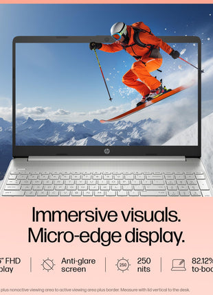 HP 15s Laptop 12th Gen I5 1235U 8GB RAM 512GB SSD 15.6 FHD Windows 11 Silver 