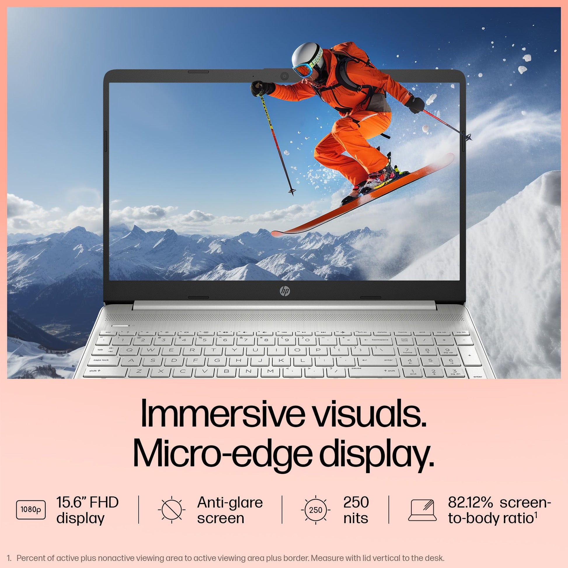 HP 15s Laptop 12th Gen I5 1235U 8GB RAM 512GB SSD 15.6 FHD Windows 11 Silver 