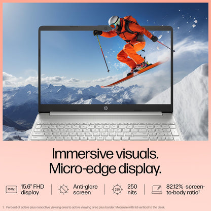 HP 15s Laptop 12th Gen I5 1235U 8GB RAM 512GB SSD 15.6 FHD Windows 11 Silver 