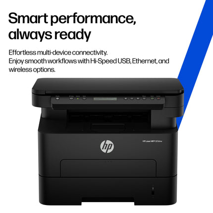 HP 323dnw Auto Duplex WiFi Laser Printer (New Launch), Print Scan Copy, LCD Display, 30 PPM, 256 MB Memory, Black 