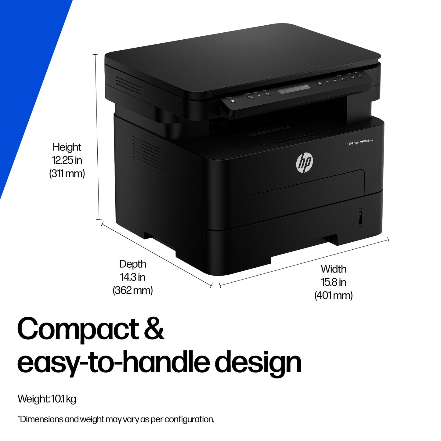 HP 323dnw Auto Duplex WiFi Laser Printer (New Launch), Print Scan Copy, LCD Display, 30 PPM, 256 MB Memory, Black 