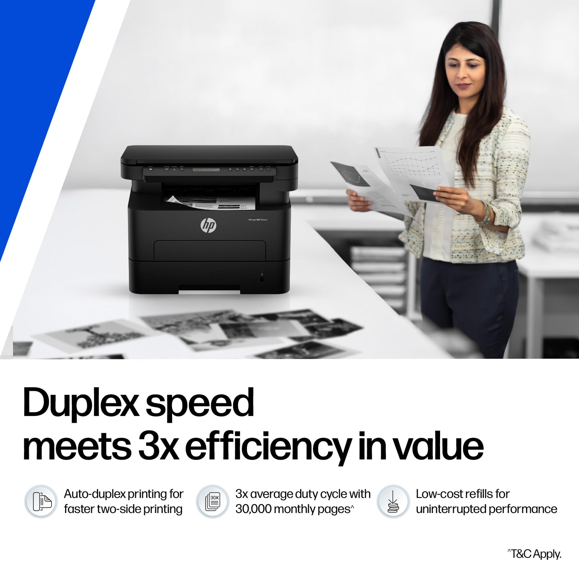 HP 323dnw Auto Duplex WiFi Laser Printer (New Launch), Print Scan Copy, LCD Display, 30 PPM, 256 MB Memory, Black 