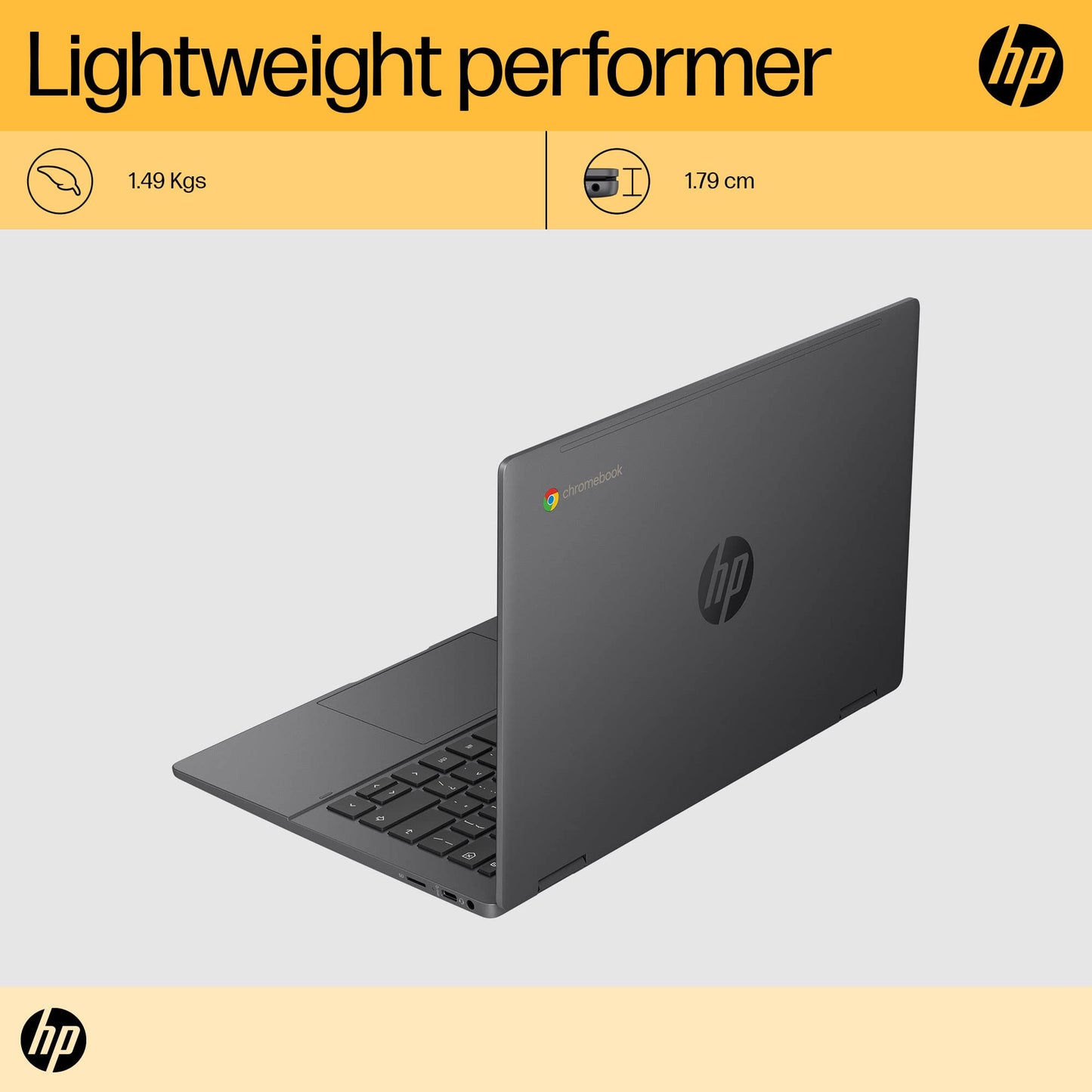 HP Chromebook X360 13B Mica Silver 13.3in FHD Touch Convertible Laptop With MediaTek Kompanio 1200 8GB RAM 256GB SSD 