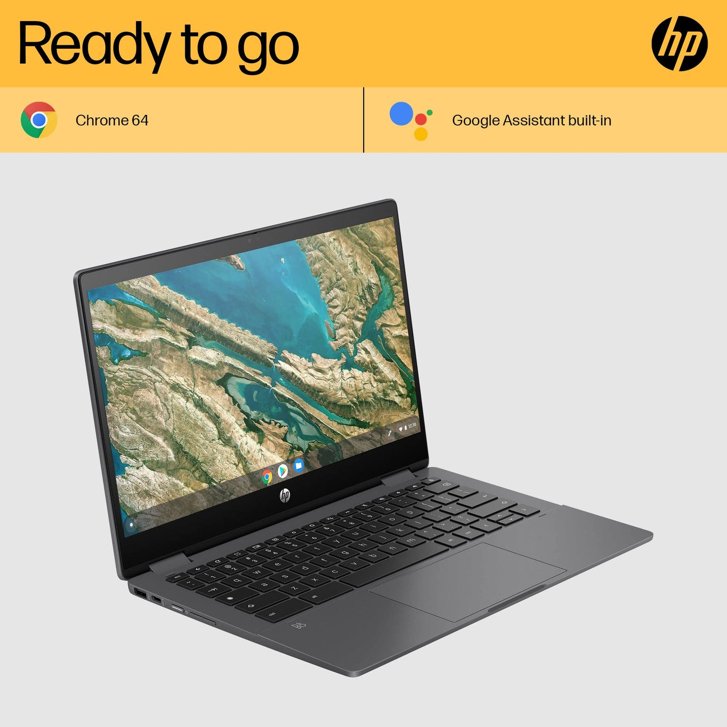 HP Chromebook X360 13B Mica Silver 13.3in FHD Touch Convertible Laptop With MediaTek Kompanio 1200 8GB RAM 256GB SSD 