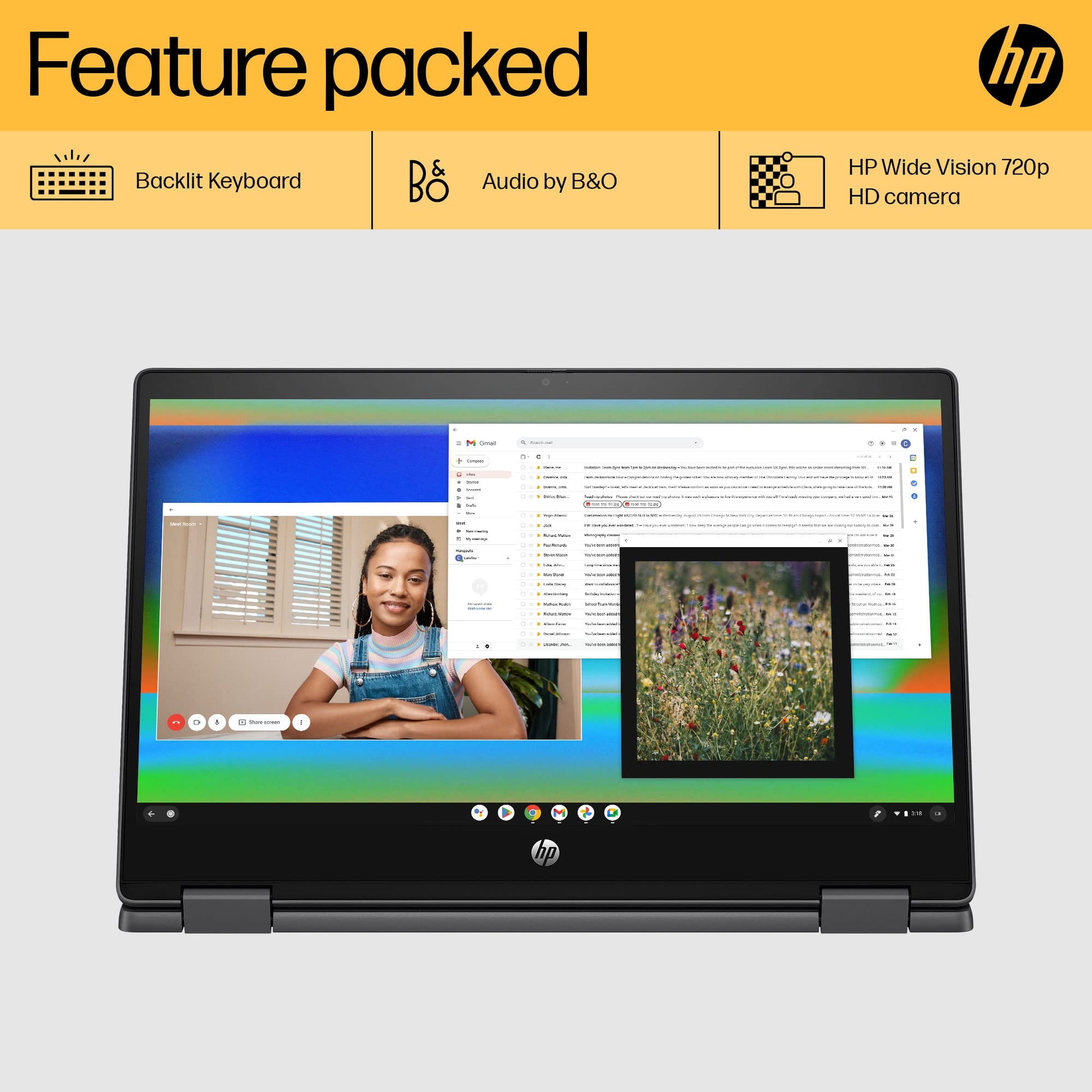 HP Chromebook X360 13B Mica Silver 13.3in FHD Touch Convertible Laptop With MediaTek Kompanio 1200 8GB RAM 256GB SSD 