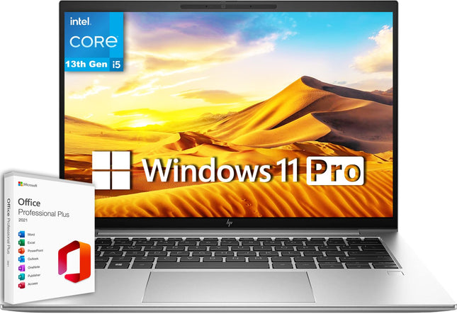 HP EliteBook 840 G10 Notebook, 14" WUXGA Business Laptop, Intel i5-1335U, 32GB DDR5 RAM, 1TB SSD, Iris Xe Graphics, Backlit, Fingerprint, Wi-Fi 6, Windows 11 Pro & Microsoft Office Lifetime License 