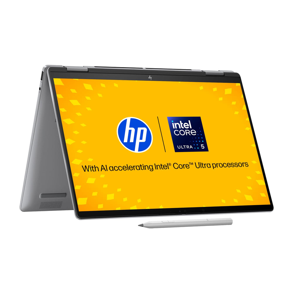 HP Envy X360 AI Laptop Intel Core Ultra 5 125U 14 Inch 2K Touchscreen Silver 16GB RAM 512GB SSD Windows 11