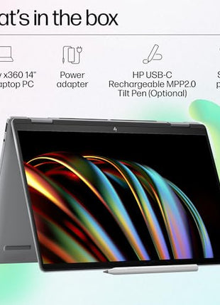 HP Envy x360 AI Laptop, Intel Core Ultra 5 125U, 12 Tops, 16GB LPDDR5, 512GB SSD, (Win11, Office21, Grey, 1.39 kg) Touchscreen, 2K, 14-inch(35.6cm), Integrated Graphics, 5MP IR Camera, fc0105TU 