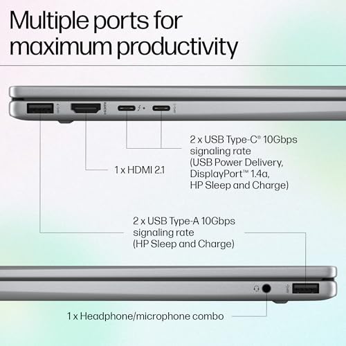 HP Envy x360 AI Laptop, Intel Core Ultra 5 125U, 12 Tops, 16GB LPDDR5, 512GB SSD, (Win11, Office21, Grey, 1.39 kg) Touchscreen, 2K, 14-inch(35.6cm), Integrated Graphics, 5MP IR Camera, fc0105TU 