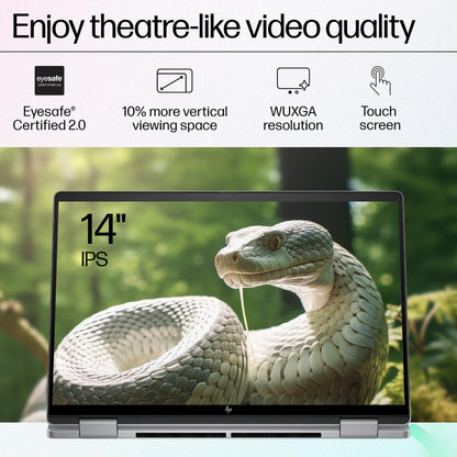 HP Envy x360 AI Laptop, Intel Core Ultra 5 125U, 12 Tops, 16GB LPDDR5, 512GB SSD, (Win11, Office21, Grey, 1.39 kg) Touchscreen, 2K, 14-inch(35.6cm), Integrated Graphics, 5MP IR Camera, fc0105TU 