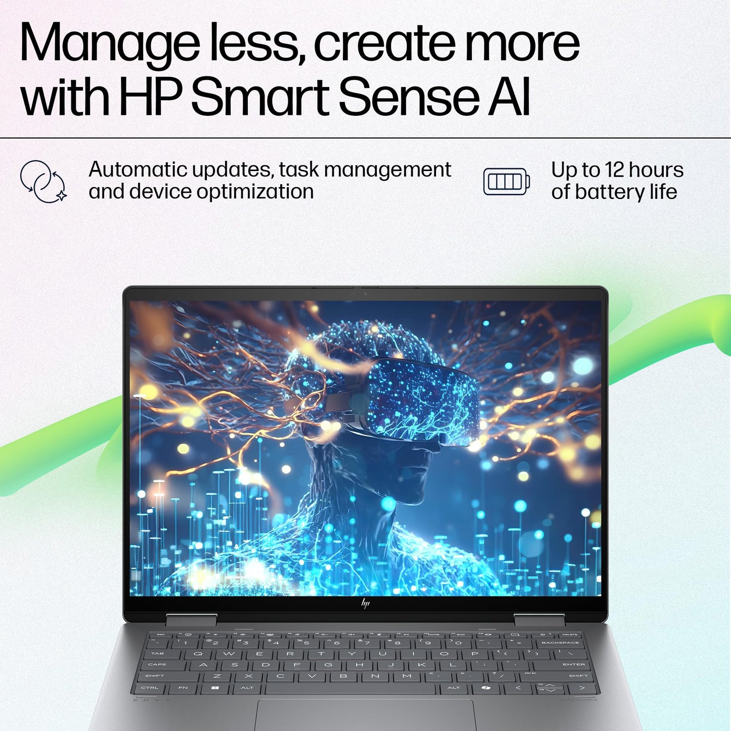 HP Envy x360 AI Laptop, Intel Core Ultra 5 125U, 12 Tops, 16GB LPDDR5, 512GB SSD, (Win11, Office21, Grey, 1.39 kg) Touchscreen, 2K, 14-inch(35.6cm), Integrated Graphics, 5MP IR Camera, fc0105TU 