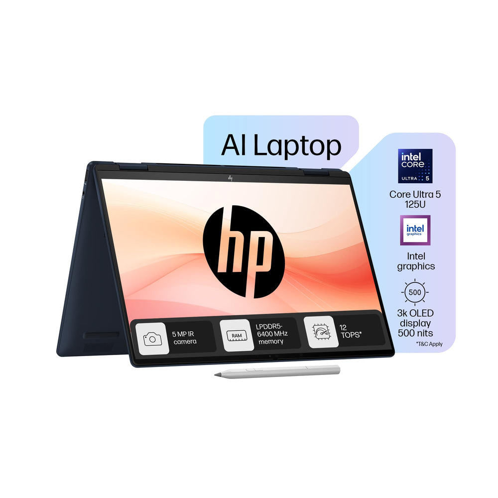 HP Envy x360 AI Laptop 14 Inch OLED Blue 16GB RAM 512GB SSD