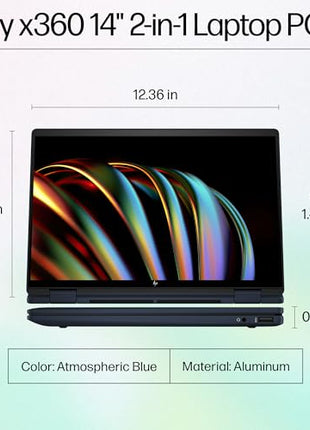 HP Envy x360 AI Laptop, Intel Core Ultra 5 125U, 12 TOPS, 16GB LPDDR5, 512GB SSD, (Win11, Office21, Blue, 1.44 kg) Touchscreen, 3K, OLED, 14-inch (35.6cm), Integrated graphics, 5MP IR camera, fc0078TU 