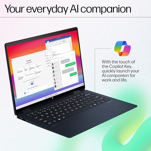 HP Envy x360 AI Laptop, Intel Core Ultra 5 125U, 12 TOPS, 16GB LPDDR5, 512GB SSD, (Win11, Office21, Blue, 1.44 kg) Touchscreen, 3K, OLED, 14-inch (35.6cm), Integrated graphics, 5MP IR camera, fc0078TU 
