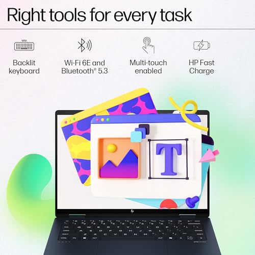 HP Envy x360 AI Laptop, Intel Core Ultra 5 125U, 12 TOPS, 16GB LPDDR5, 512GB SSD, (Win11, Office21, Blue, 1.44 kg) Touchscreen, 3K, OLED, 14-inch (35.6cm), Integrated graphics, 5MP IR camera, fc0078TU 