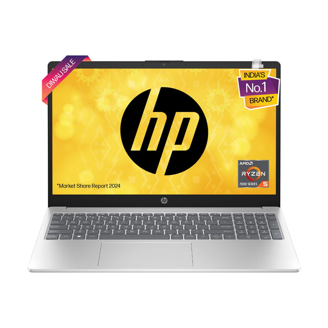 HP Laptop 15, Enhanced by AI, AMD Ryzen 5 7535HS, 15.6-inch (39.6cm), FHD, 8GB DDR5, 512GB SSD, AMD Radeon Graphics, 1080p FHD Camera w/Privacy Shutter, Backlit KB (Win 11, Silver, 1.59kg), fc1004AU 