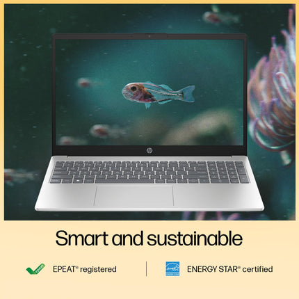 HP Laptop 15, Enhanced by AI, AMD Ryzen 5 7535HS, 15.6-inch (39.6cm), FHD, 8GB DDR5, 512GB SSD, AMD Radeon Graphics, 1080p FHD Camera w/Privacy Shutter, Backlit KB (Win 11, Silver, 1.59kg), fc1004AU 