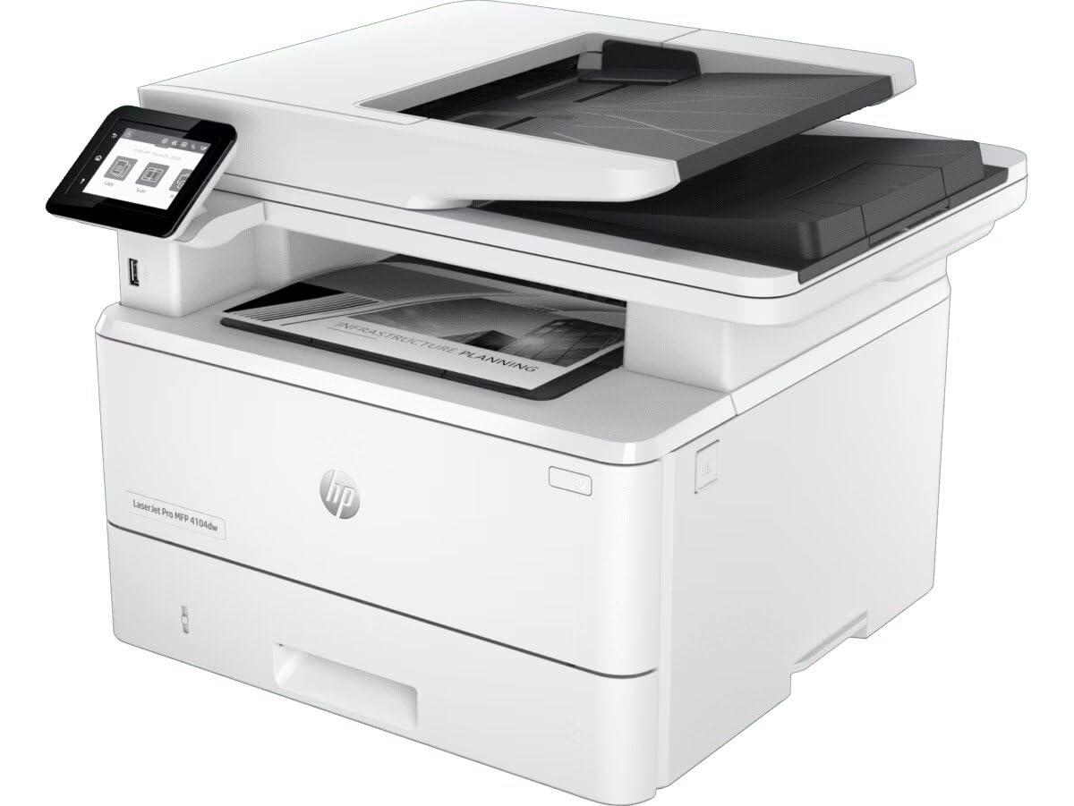 HP Monochrome, Colour Wireless Laser Printers jet Pro Mfp 4104Dw, 42 Ppm A4 Mfp With Wifi, White 