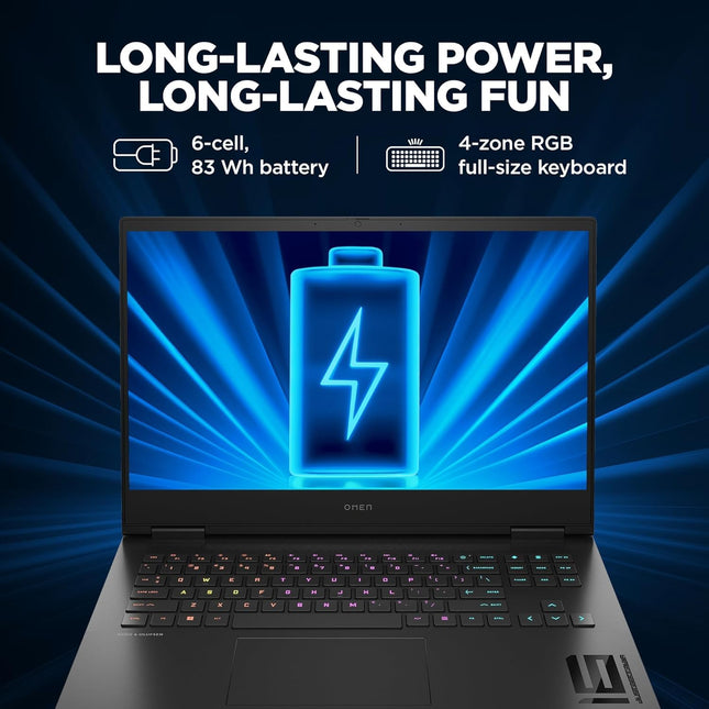 HP OMEN, 13th Gen Intel Core i7-13620H, 6GB NVIDIA RTX 4050, 16GB DDR5, 1TB SSD, 144Hz, IPS, 16.1-inch(40.9cm) FHD Gaming Laptop, RGB Keyboard, Enhanced cooling (Win11,Office21,Black, 2.35kg) wd0011TX 