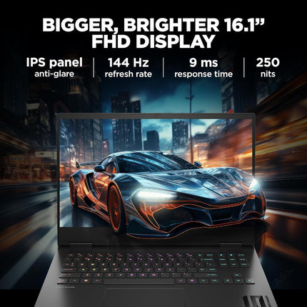 HP OMEN, 13th Gen Intel Core i7-13620H, 6GB NVIDIA RTX 4050, 16GB DDR5, 1TB SSD, 144Hz, IPS, 16.1-inch(40.9cm) FHD Gaming Laptop, RGB Keyboard, Enhanced cooling (Win11,Office21,Black, 2.35kg) wd0011TX 