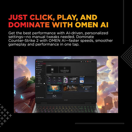 HP Omen, Intel Core Ultra 9 285H, 8GB RTX 5070, 32GB DDR5, 1TB SSD, 165Hz, 2k WUXGA, 3ms, 400 nits, 16''/40.6cm, Win11, M365* Office24, Black, 2.42kg, an0012TX, Unleashed Mode, RGB, AI Gaming Laptop 