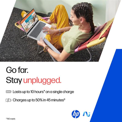 HP OmniBook 3 AMD Ryzen AI 5 340 Next Gen AI Laptop, (16GB DDR5, 512GB SSD), Anti-Glare,15.6''/39.6cm FHD, Win11,Office24, Silver,1.7kg, FHD Camera w/Privacy Shutter, fn0007AU 