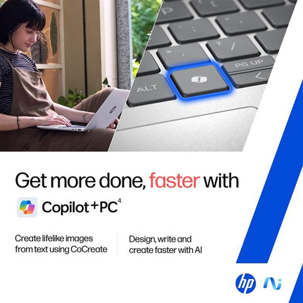 HP OmniBook 3 AMD Ryzen AI 5 340 Next Gen AI Laptop, (16GB DDR5, 512GB SSD), Anti-Glare,15.6''/39.6cm FHD, Win11,Office24, Silver,1.7kg, FHD Camera w/Privacy Shutter, fn0007AU 