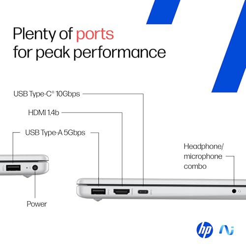 HP OmniBook 3 AMD Ryzen AI 5 340 Next Gen AI Laptop, (16GB DDR5, 512GB SSD), Anti-Glare,15.6''/39.6cm FHD, Win11,Office24, Silver,1.7kg, FHD Camera w/Privacy Shutter, fn0007AU 