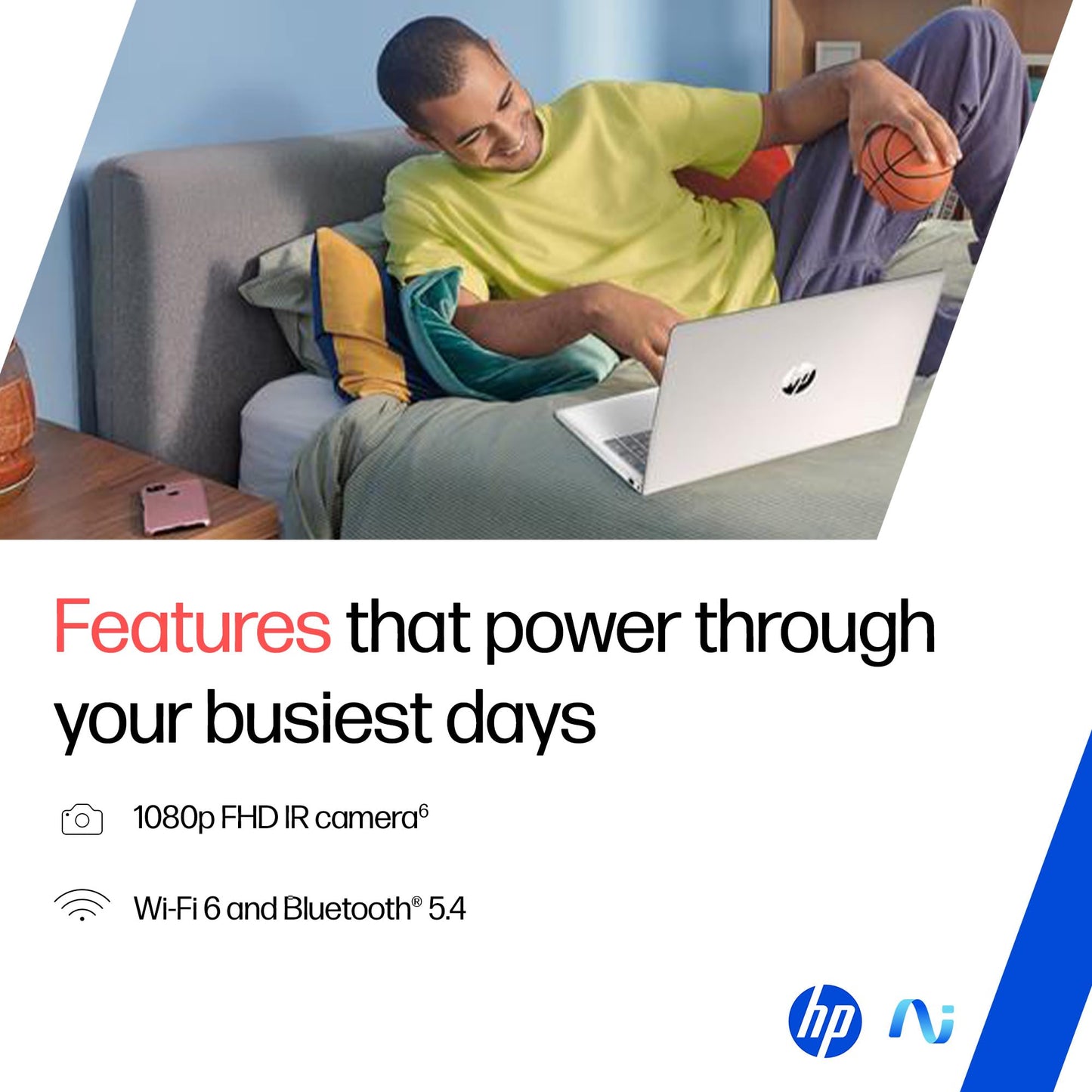 HP OmniBook 3 AMD Ryzen AI 5 340 Next Gen AI Laptop, (16GB DDR5, 512GB SSD), Anti-Glare,15.6''/39.6cm FHD, Win11,Office24, Silver,1.7kg, FHD Camera w/Privacy Shutter, fn0007AU 