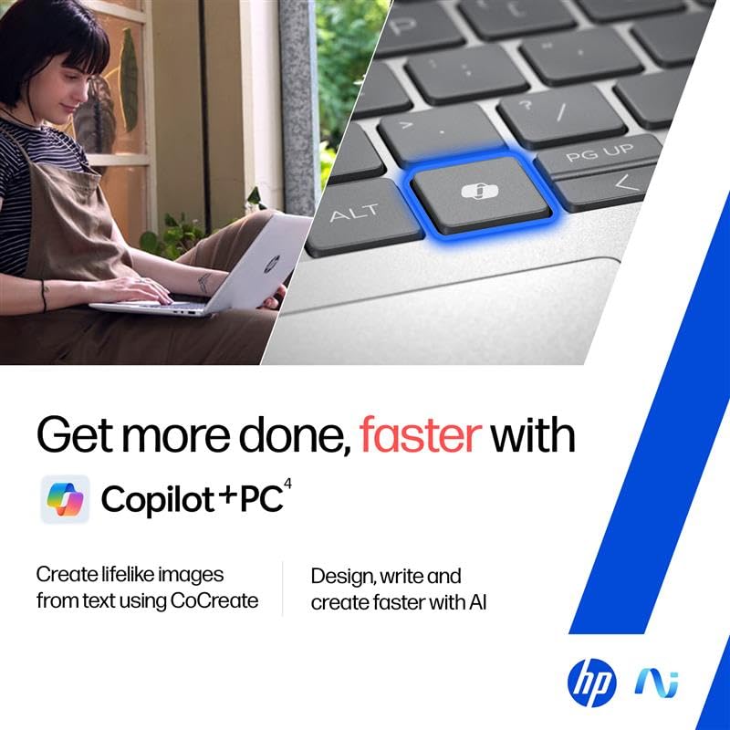 HP OmniBook 3 AMD Ryzen AI 5 340 Next Gen AI Laptop, (16GB DDR5, 512GB SSD), Anti-Glare,15.6''/39.6cm FHD, Win11,Office24, Silver,1.7kg, FHD Camera w/Privacy Shutter, fn0007AU 