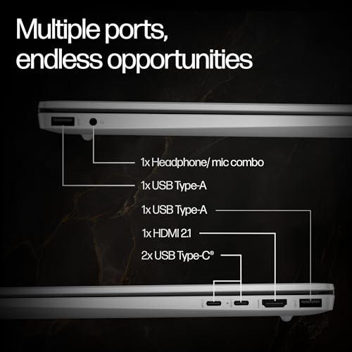 HP Smartchoice OmniBook 5 (Previously Pavilion) 50 TOPS, AMD Ryzen AI 7 350 (16GB LPDDR5X, 512GB SSD) WUXGA 2K, Touch, 16''/40.6cm, Win11,Office24, Silver, 1.8kg, ag1048au, Next-Gen AI Copilot+ Laptop 