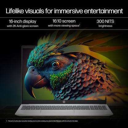 HP Smartchoice OmniBook 5 (Previously Pavilion) 50 TOPS, AMD Ryzen AI 7 350 (16GB LPDDR5X, 512GB SSD) WUXGA 2K, Touch, 16''/40.6cm, Win11,Office24, Silver, 1.8kg, ag1048au, Next-Gen AI Copilot+ Laptop 