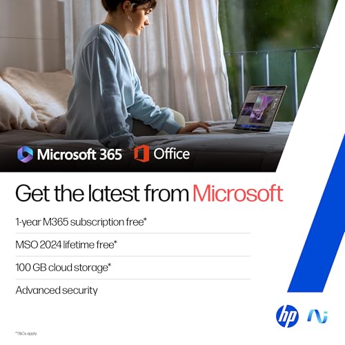 HP OmniBook 5 OLED (Previously Pavilion), Snapdragon X Processor (16GB LPDDR5x, 512GB SSD) 2K, 14''/35.6cm, Win11, M365 Basic(1yr)* Office24, Silver, 1.35kg, he0014QU, Light-Weight, Next-Gen AI Laptop 