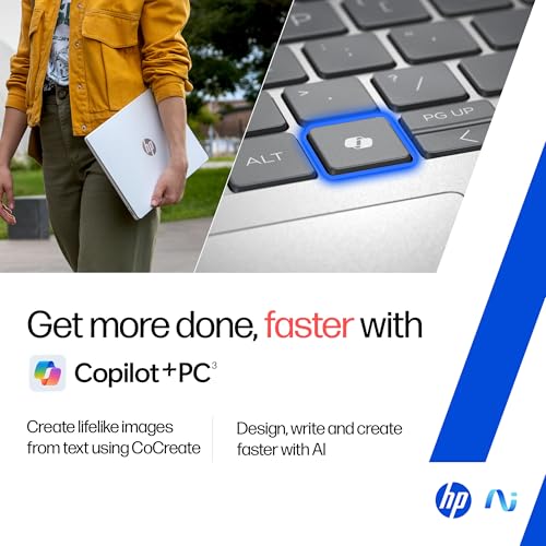HP OmniBook 5 OLED (Previously Pavilion), Snapdragon X Processor (16GB LPDDR5x, 512GB SSD) 2K, 14''/35.6cm, Win11, M365 Basic(1yr)* Office24, Silver, 1.35kg, he0014QU, Light-Weight, Next-Gen AI Laptop 