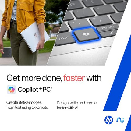 HP OmniBook 5 OLED (Previously Pavilion), Snapdragon X Processor (16GB LPDDR5x, 512GB SSD) 2K, 14''/35.6cm, Win11, M365 Basic(1yr)* Office24, Silver, 1.35kg, he0014QU, Light-Weight, Next-Gen AI Laptop 