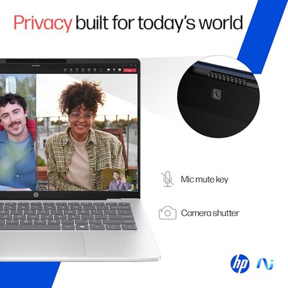 HP OmniBook 5 OLED (Previously Pavilion), Snapdragon X Processor (16GB LPDDR5x, 1TB SSD) 2K, 14''/35.6cm, Win11, M365 Basic(1yr)* Office24, Silver, 1.35kg, he0015QU, Light-Weight, Next-Gen AI Laptop 