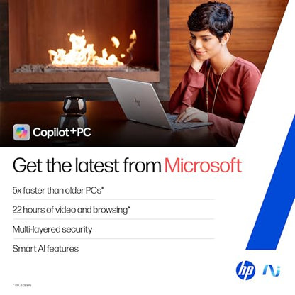 HP OmniBook 5 OLED (Previously Pavilion), Snapdragon X Processor (16GB LPDDR5x, 1TB SSD) 2K, 14''/35.6cm, Win11, M365 Basic(1yr)* Office24, Silver, 1.35kg, he0015QU, Light-Weight, Next-Gen AI Laptop 