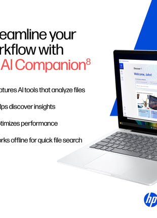 HP OmniBook 5 OLED (Previously Pavilion), Snapdragon X Processor (16GB LPDDR5x, 1TB SSD) 2K, 14''/35.6cm, Win11, M365 Basic(1yr)* Office24, Silver, 1.35kg, he0015QU, Light-Weight, Next-Gen AI Laptop 